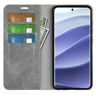 Xiaomi Redmi Note 14 Pro 5G Hoesje - MobyDefend Luxe Wallet Bookcase (Magnetische Sluiting) - Grijs
