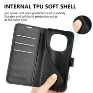 Xiaomi Redmi Note 14 Pro Plus Hoesje - MobyDefend Kunstleren Wallet Book Case (Sluiting Voorkant) - Zwart