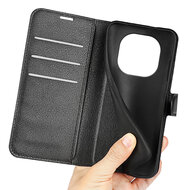 Xiaomi Redmi Note 14 Pro Plus Hoesje - MobyDefend Kunstleren Wallet Book Case (Sluiting Voorkant) - Zwart