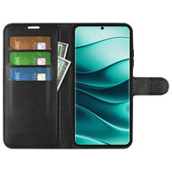 Xiaomi Redmi Note 14 Pro Plus Hoesje - MobyDefend Kunstleren Wallet Book Case (Sluiting Voorkant) - Zwart