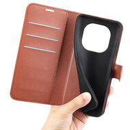 Xiaomi Redmi Note 14 Pro Plus Hoesje - MobyDefend Kunstleren Wallet Book Case (Sluiting Voorkant) - Bruin