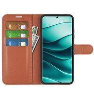 Xiaomi Redmi Note 14 Pro Plus Hoesje - MobyDefend Kunstleren Wallet Book Case (Sluiting Voorkant) - Bruin