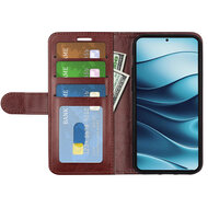 Xiaomi Redmi Note 14 Pro 5G Hoesje - MobyDefend Wallet Book Case (Sluiting Achterkant) - Bruin