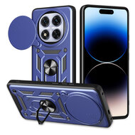 Xiaomi Redmi Note 14 Pro Plus Hoesje - MobyDefend Pantsercase Met Draaibare Ring - Blauw