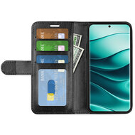 Xiaomi Redmi Note 14 Pro Plus Hoesje - MobyDefend Wallet Book Case (Sluiting Achterkant) - Zwart