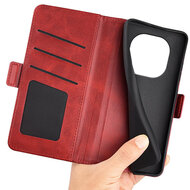 Xiaomi Redmi Note 14 Pro Plus Hoesje - MobyDefend Luxe Wallet Book Case (Sluiting Zijkant) - Rood