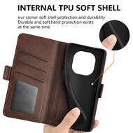 Xiaomi Redmi Note 14 Pro Plus Hoesje - MobyDefend Luxe Wallet Book Case (Sluiting Zijkant) - Lichtbruin