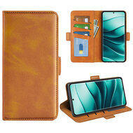 Xiaomi Redmi Note 14 Pro Plus Hoesje - MobyDefend Luxe Wallet Book Case (Sluiting Zijkant) - Lichtbruin