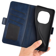 Xiaomi Redmi Note 14 Pro Plus Hoesje - MobyDefend Luxe Wallet Book Case (Sluiting Zijkant) - Blauw