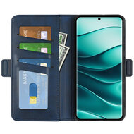 Xiaomi Redmi Note 14 Pro Plus Hoesje - MobyDefend Luxe Wallet Book Case (Sluiting Zijkant) - Blauw