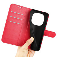 Xiaomi Redmi Note 14 Pro 5G Hoesje - MobyDefend Kunstleren Wallet Book Case (Sluiting Voorkant) - Rood