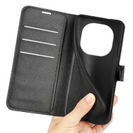 Xiaomi Redmi Note 14 Pro 5G Hoesje - MobyDefend Kunstleren Wallet Book Case (Sluiting Voorkant) - Zwart