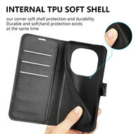 Xiaomi Redmi Note 14 Pro 5G Hoesje - MobyDefend Kunstleren Wallet Book Case (Sluiting Voorkant) - Bruin