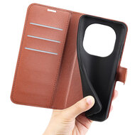 Xiaomi Redmi Note 14 Pro 5G Hoesje - MobyDefend Kunstleren Wallet Book Case (Sluiting Voorkant) - Bruin