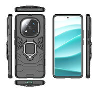 Xiaomi Redmi Note 14 Pro Plus Hoesje - MobyDefend Dubbelgelaagde Pantsercase Met Standaard - Blauw
