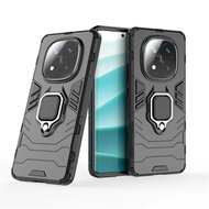 Xiaomi Redmi Note 14 Pro Plus Hoesje - MobyDefend Dubbelgelaagde Pantsercase Met Standaard - Zwart