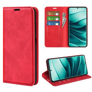 Xiaomi Redmi Note 14 Pro Plus Hoesje - MobyDefend Luxe Wallet Bookcase (Magnetische Sluiting) - Rood