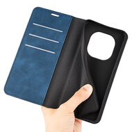 Xiaomi Redmi Note 14 Pro Plus Hoesje - MobyDefend Luxe Wallet Bookcase (Magnetische Sluiting) - Blauw