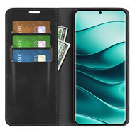 Xiaomi Redmi Note 14 Pro Plus Hoesje - MobyDefend Luxe Wallet Bookcase (Magnetische Sluiting) - Zwart