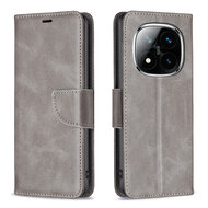 Xiaomi Redmi Note 14 Pro 5G Hoesje - MobyDefend Wallet Book Case Met Koord - Grijs