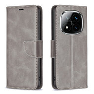 Xiaomi Redmi Note 14 Pro Plus Hoesje - MobyDefend Wallet Book Case Met Koord - Grijs