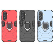 Samsung Galaxy A36 / Galaxy A56 Hoesje - MobyDefend Dubbelgelaagde Pantsercase Met Standaard - Zwart