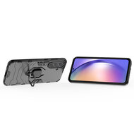Samsung Galaxy A36 / Galaxy A56 Hoesje - MobyDefend Dubbelgelaagde Pantsercase Met Standaard - Zwart