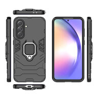Samsung Galaxy A36 / Galaxy A56 Hoesje - MobyDefend Dubbelgelaagde Pantsercase Met Standaard - Zwart