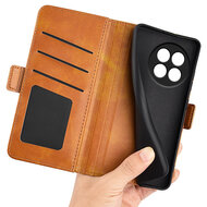 OnePlus 13R Hoesje - MobyDefend Luxe Wallet Book Case (Sluiting Zijkant) - Lichtbruin