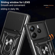 Xiaomi Redmi Note 14 5G Hoesje - MobyDefend Pantsercase Met Draaibare Ring - Rood