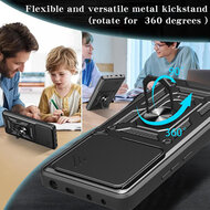 Xiaomi Redmi Note 14 5G Hoesje - MobyDefend Pantsercase Met Draaibare Ring - Rood