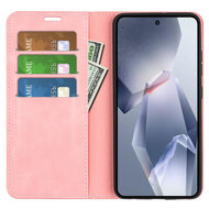 OnePlus 13R Hoesje - MobyDefend Luxe Wallet Bookcase (Magnetische Sluiting) - Roze