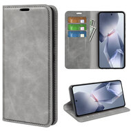 OnePlus 13R Hoesje - MobyDefend Luxe Wallet Bookcase (Magnetische Sluiting) - Grijs