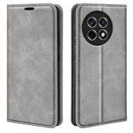 OnePlus 13R Hoesje - MobyDefend Luxe Wallet Bookcase (Magnetische Sluiting) - Grijs