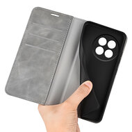 OnePlus 13R Hoesje - MobyDefend Luxe Wallet Bookcase (Magnetische Sluiting) - Grijs