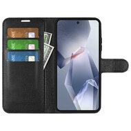 OnePlus 13R Hoesje - MobyDefend Kunstleren Wallet Book Case (Sluiting Voorkant) - Zwart