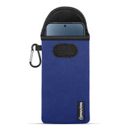 Hoesje voor Xiaomi 15 - MobyDefend Neopreen Pouch Met Karabijnhaak - Insteekhoesje - Riemlus Hoesje - Blauw