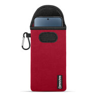 Hoesje voor Xiaomi 15 - MobyDefend Neopreen Pouch Met Karabijnhaak - Insteekhoesje - Riemlus Hoesje - Rood