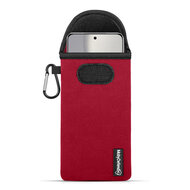 Hoesje voor Xiaomi 15 Ultra - MobyDefend Neopreen Pouch Met Karabijnhaak - Insteekhoesje - Riemlus Hoesje - Rood