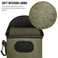 Hoesje voor Nothing Phone (3a) Pro - MobyDefend Neopreen Pouch Met Karabijnhaak - Insteekhoesje - Riemlus Hoesje - Groen