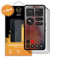 3-Pack Nothing Phone (3a) Pro Screenprotectors - MobyDefend Screensavers Met Zwarte Randen - Gehard Glas 