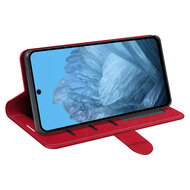 Google Pixel 9 / Pixel 9 Pro Hoesje - MobyDefend Wallet Book Case (Sluiting Achterkant) - Rood