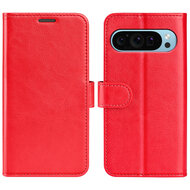Google Pixel 9 / Pixel 9 Pro Hoesje - MobyDefend Wallet Book Case (Sluiting Achterkant) - Rood