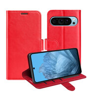 Google Pixel 9 / Pixel 9 Pro Hoesje - MobyDefend Wallet Book Case (Sluiting Achterkant) - Rood