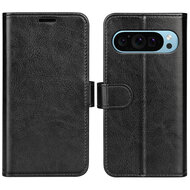 Google Pixel 9 / Pixel 9 Pro Hoesje - MobyDefend Wallet Book Case (Sluiting Achterkant) - Zwart