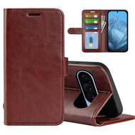 Google Pixel 9 / Pixel 9 Pro Hoesje - MobyDefend Wallet Book Case (Sluiting Achterkant) - Bruin