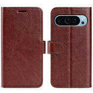 Google Pixel 9 / Pixel 9 Pro Hoesje - MobyDefend Wallet Book Case (Sluiting Achterkant) - Bruin