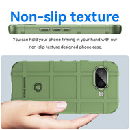 Google Pixel 9a Hoesje - Mobydefend Rugged Shield TPU Backcover - Groen