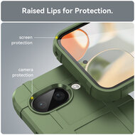 Google Pixel 9a Hoesje - Mobydefend Rugged Shield TPU Backcover - Groen