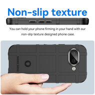 Google Pixel 9a Hoesje - Mobydefend Rugged Shield TPU Backcover - Zwart